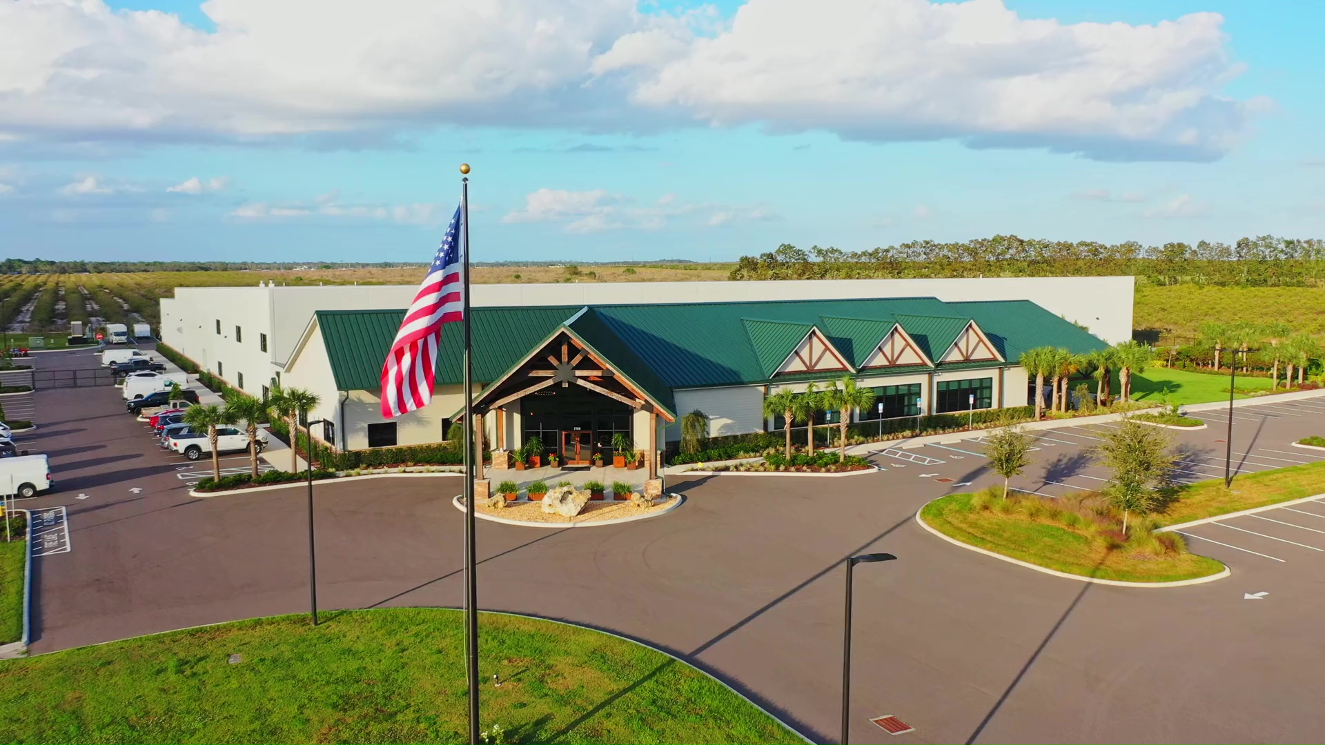 aerial view of distribution building