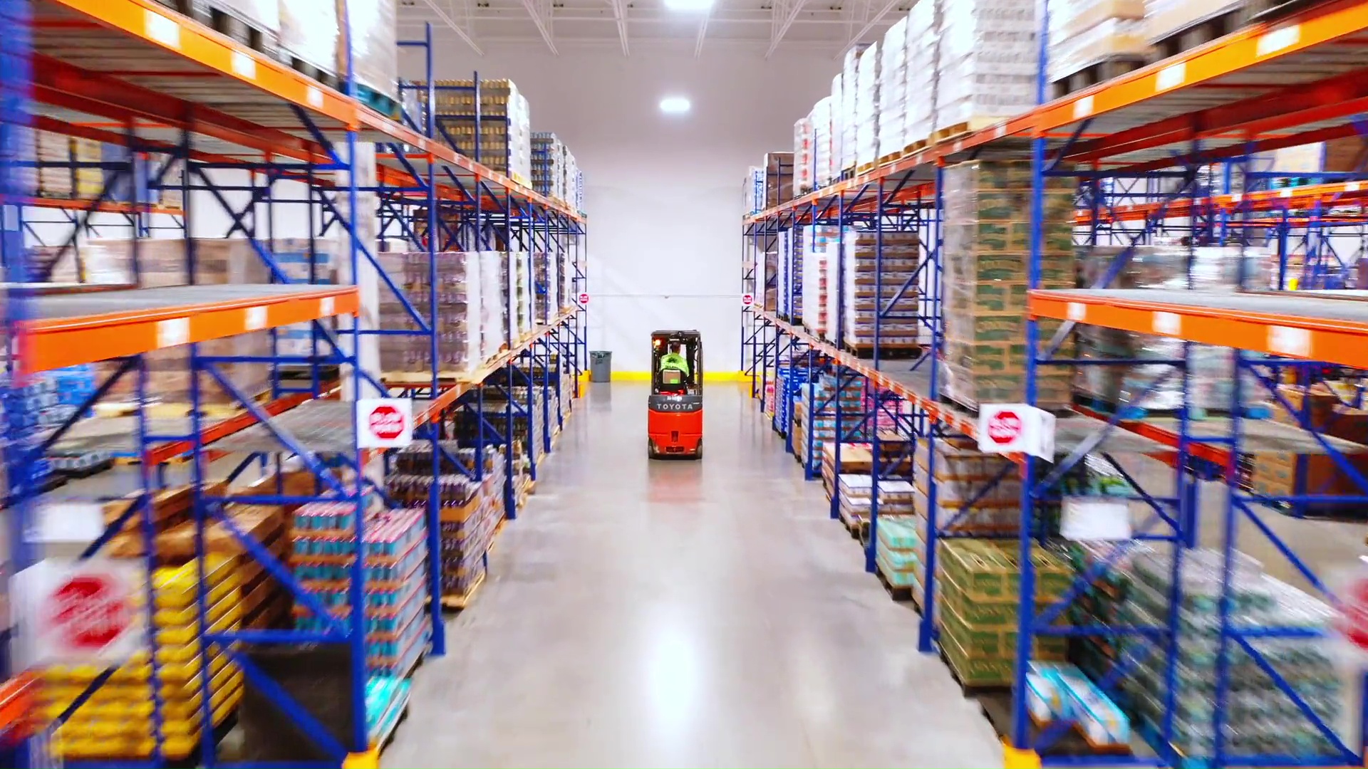 warehouse interior with forklift